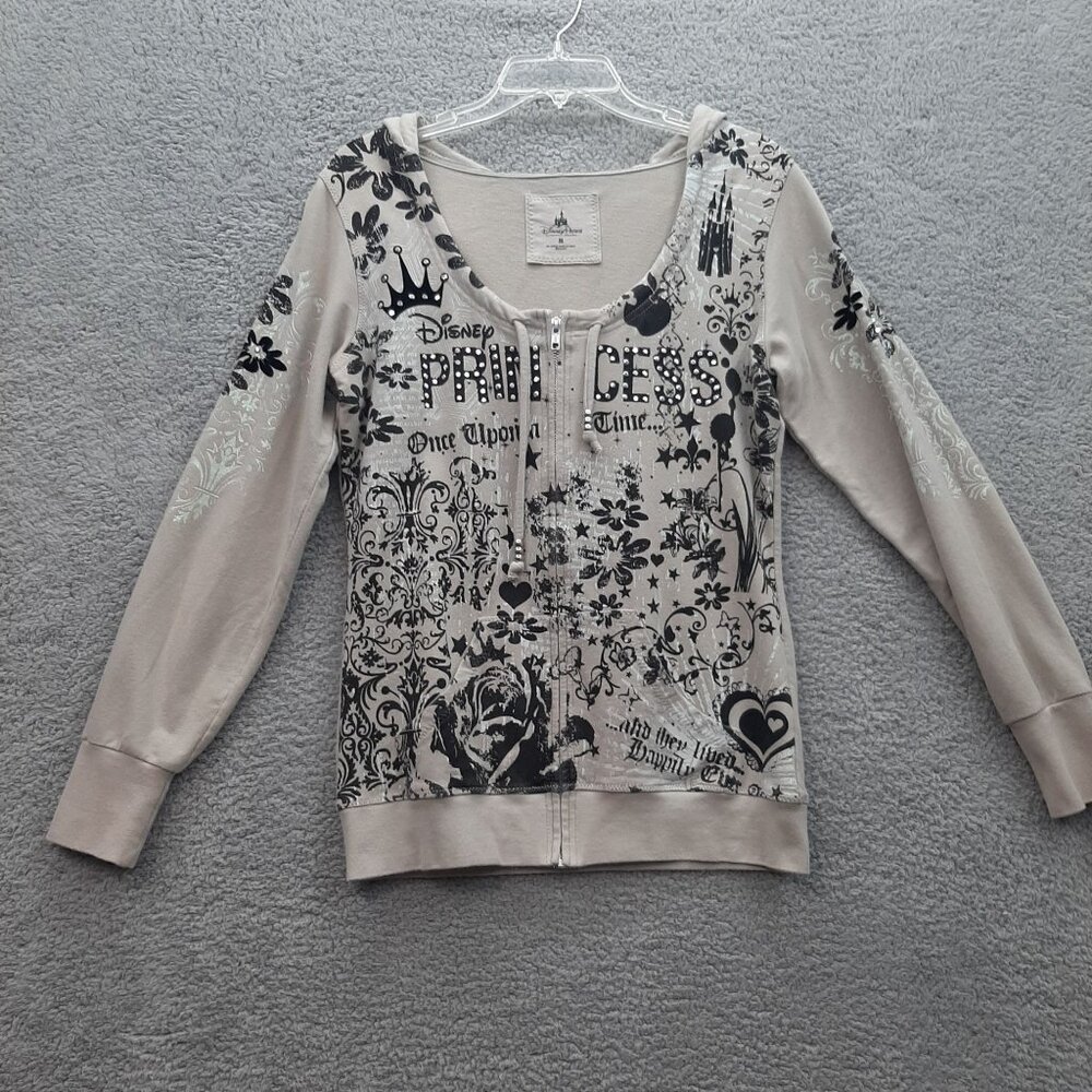Disney Parks Womens Princess Once upon a time Graphic Zip-Up Hoodie M